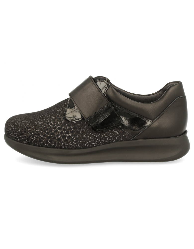 SNEAKER FOR WOMEN WITH DELICATE FEET , MILENA BLACK - Extra width.