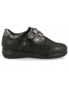THERAPEUTIC WOMEN SHOES GINA BLACK-SILVER OF LEATHER AND LYCRA