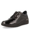 SEUL, COMFORT SHOE WOMEN BLACK PATENT LEATHER, LARGUE WIDTH AND REMOVABLE INSOLE